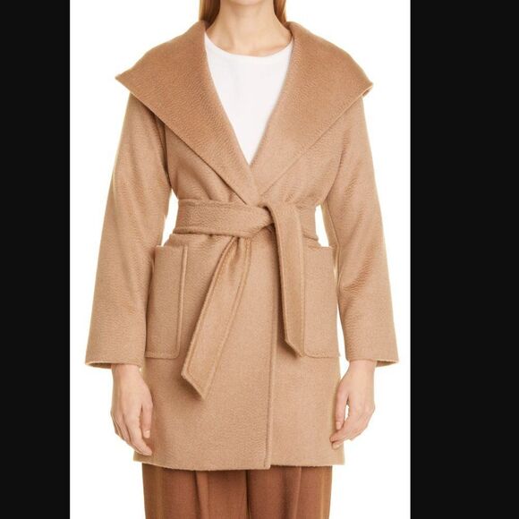 MAX MARA Rialto Hooded Camel Hair Coat Size 0 - Picture 1 of 6